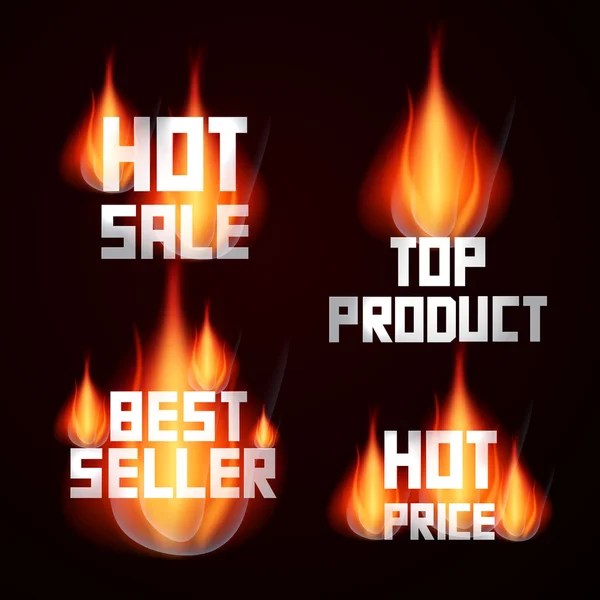 Sale Titles in Flames — Stock Vector