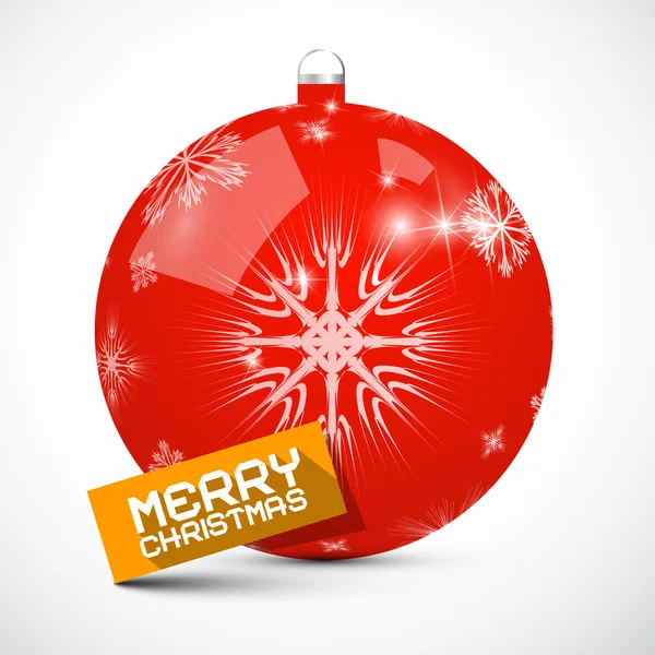 Merry Christmas Red Ball Vector Illustration — Stock Vector