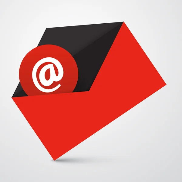 Под знаком красного флага - икона электронной почты — стоковый вектор