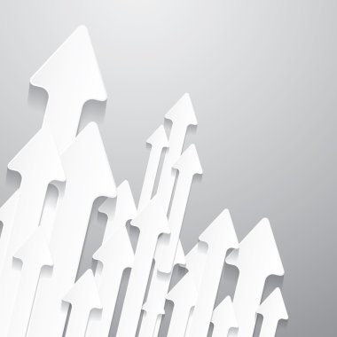 Vektör kağıdı okları gri arka plan üzerinde kesin.