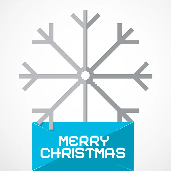 Vector Joyeux Noël papier Titre avec flocon de neige — Image vectorielle