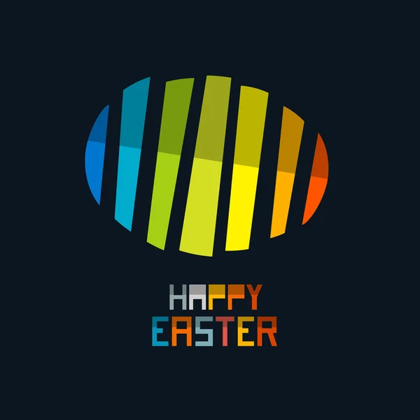Happy Easter Vector Colorful Abstract Egg Symbol on Dark Background — Stock Vector