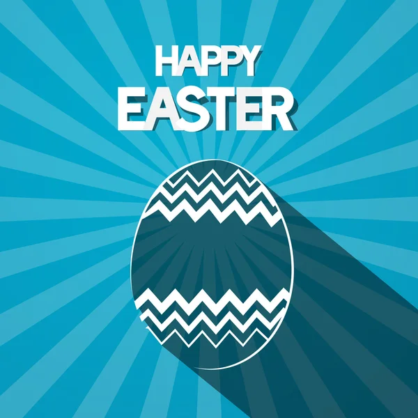 Happy Easter Paper Egg on Retro Blue Background — Stock Vector