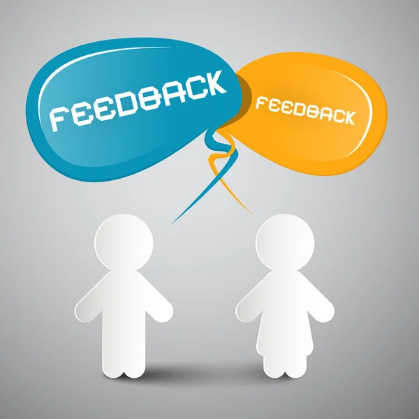 Feedback vektor Illustration med papper människor — Stock vektor