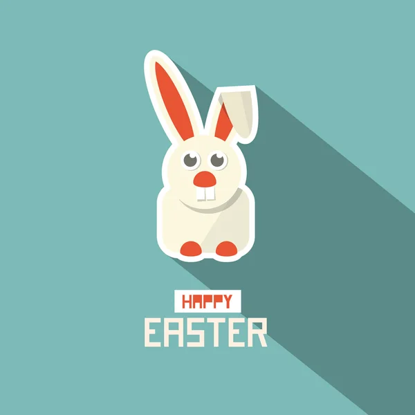 Retro Papel de Pascua Diseño plano conejito Vector Ilustración — Archivo Imágenes Vectoriales