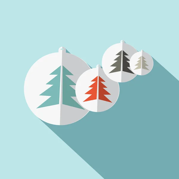 Paper Trees Flat Design Vector Illustration — Stock Vector