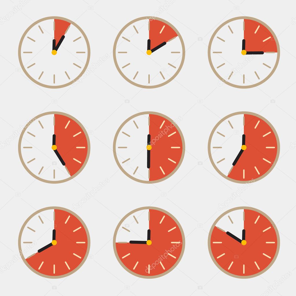 Clock - Time Countdown Vector Set