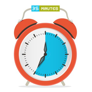 35 - otuz beş dakika Stop Watch - çalar saat vektör çizim 