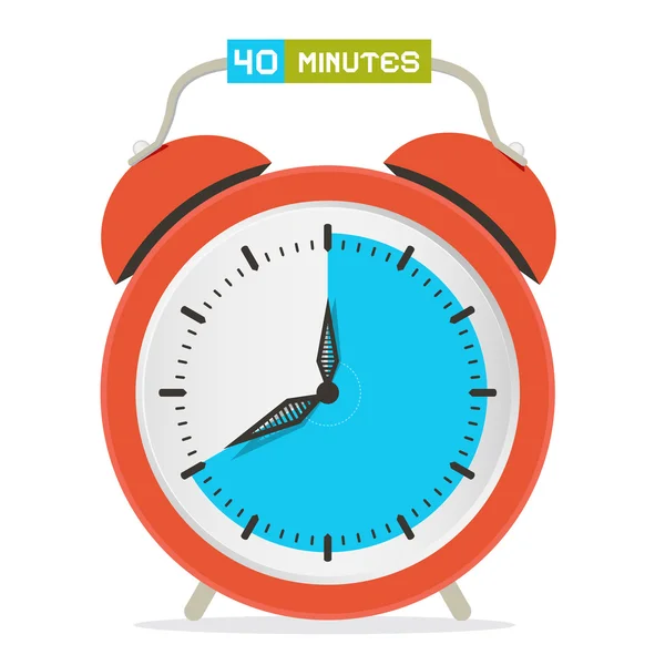 40 - Cuarenta minutos Stop Watch - Alarma Reloj Vector Ilustración — Vector de stock