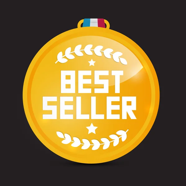 Best Seller Gold Medal Vector — Stock Vector