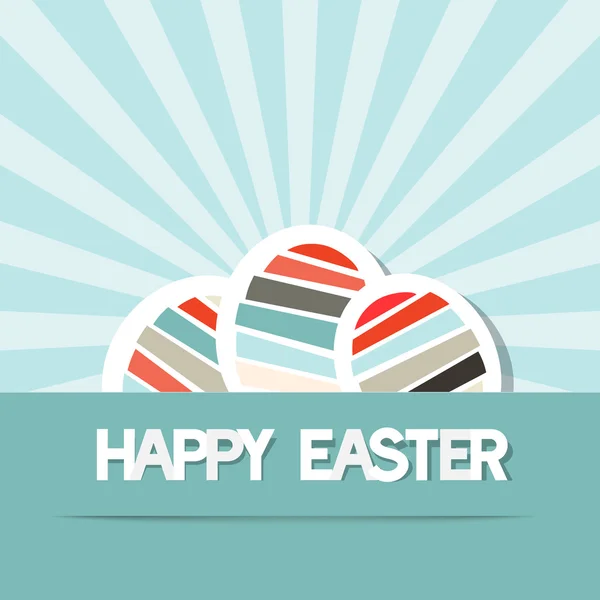 Glad påsk Retro vektor papper bakgrund med ägg — Stock vektor