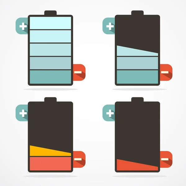 Conjunto de iconos de duración batería — Vector de stock