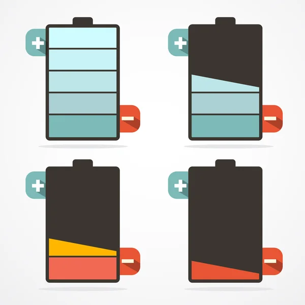 Batterij leven icons set — Stockvector