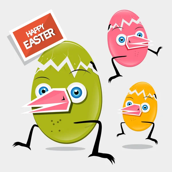 Easter Funny Eggs Vector Illustration — Stock Vector