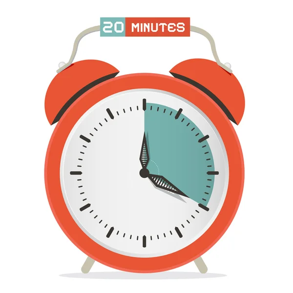 Veinte minutos Stop Watch - Alarma Reloj Vector Ilustración — Vector de stock