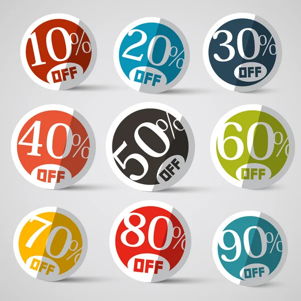 Discount Vector Circle Labels — Stock Vector