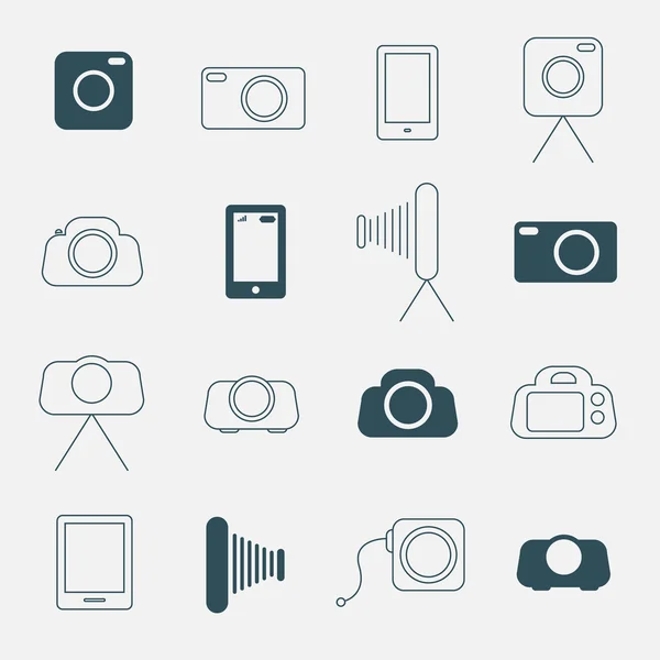 Photo Camera Simple Vector Icons Set — Stock Vector