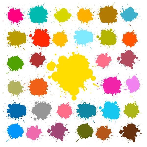 Vector Splashes - Blots - Conjunto de manchas — Vetor de Stock