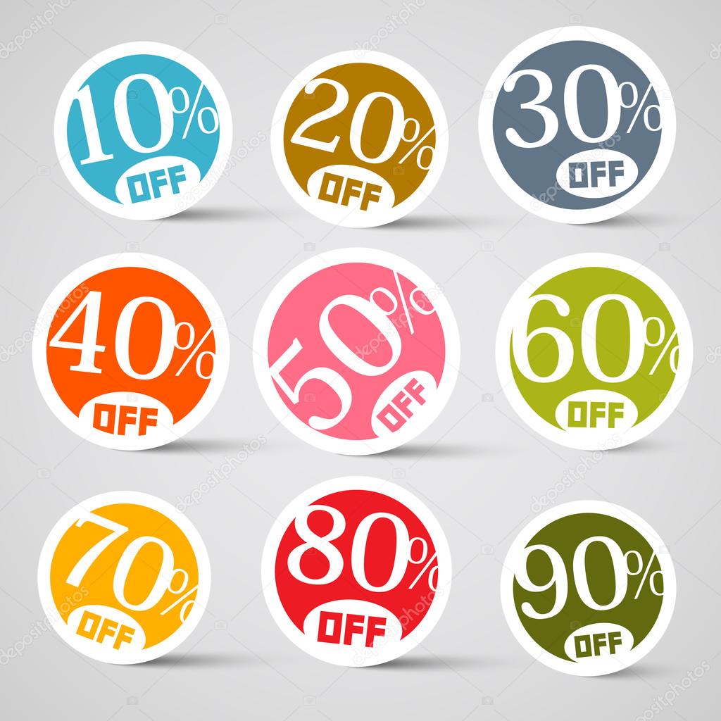 Colorful Circle Sale Vector Tags