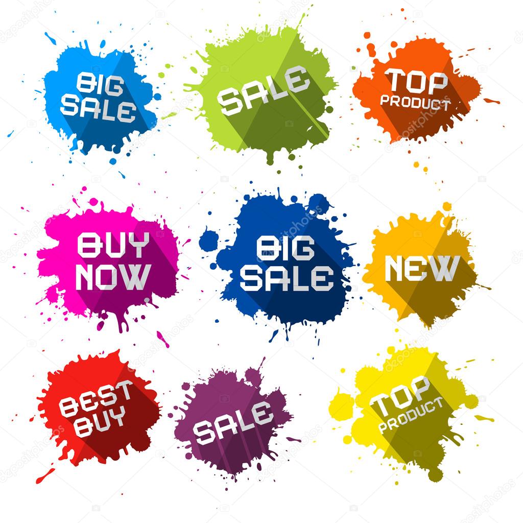 Vector Colorful Sale Blots - Splashes Set