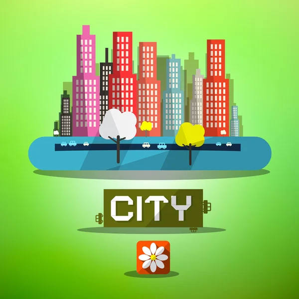 Vector de Spring City — Vector de stock