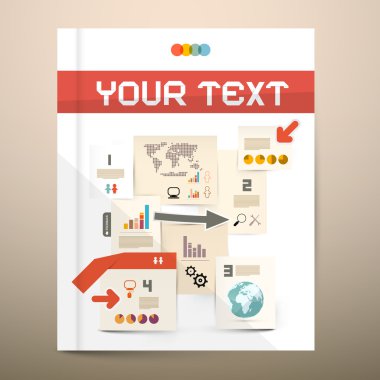 Broşür kapak tasarımı - Infographics vektör görünümü - şablon yayın
