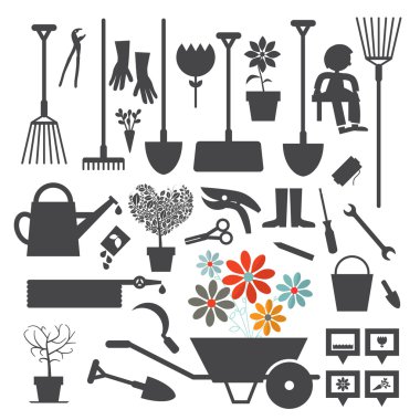 Vektör Bahçe Icons set