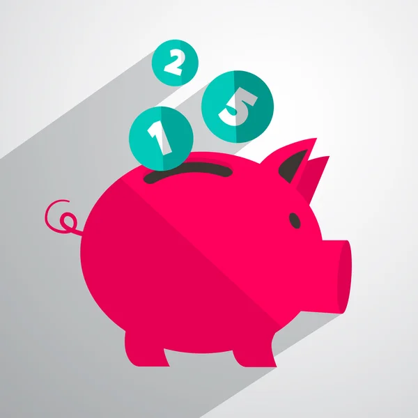Money Pig Bank Vector Illustration — Stock Vector