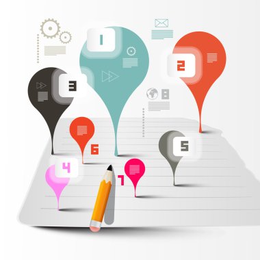 Soyut kağıt vektör Infographics düzeni