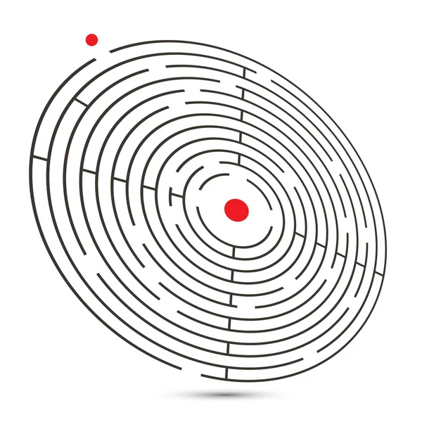 3D maze vektor Illustration med Start och slut röda Poins — Stock vektor