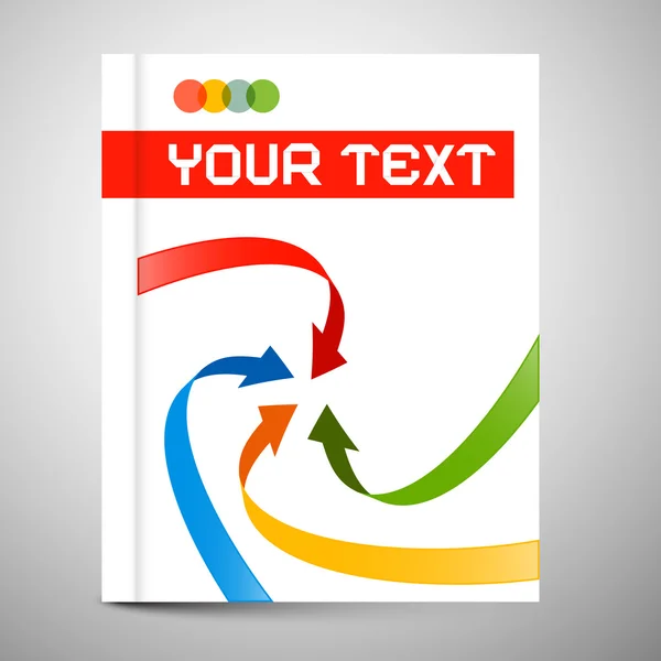 Vektor Modern bok eller broschyr Cover Design - Infographics mall, Layout med pilar — Stock vektor