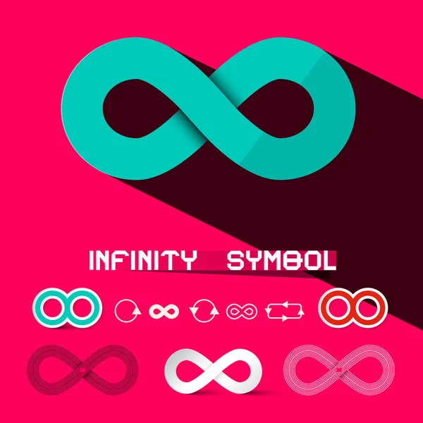 Infinity Simboli Set Retro Vector Illustrazione — Vettoriale Stock