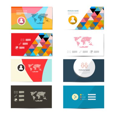 Kağıt kartvizit şablonu - düzen Set vektör