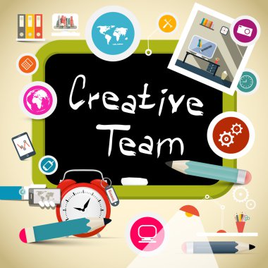 Yaratıcı ekibi vektör çizim