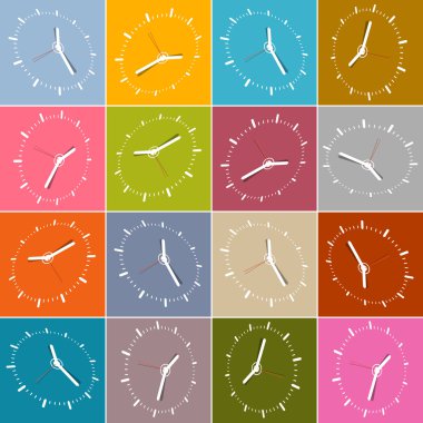 Sorunsuz Retro soyut saat yüz illüstrasyon