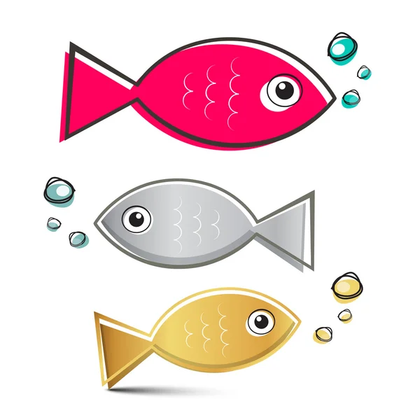 Conjunto de peixes vetores — Vetor de Stock
