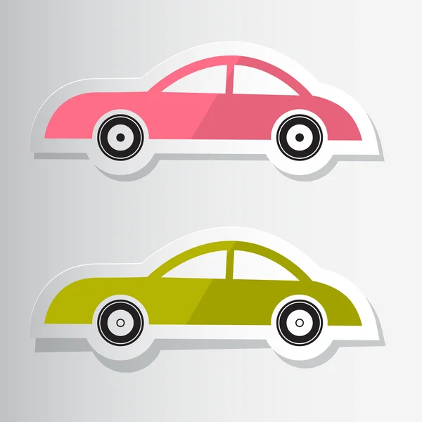 Papel cortado carros Vector — Vetor de Stock