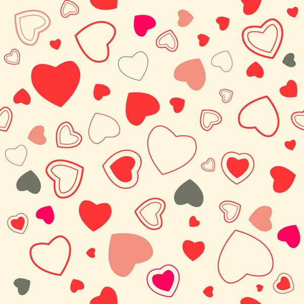 Seamless Hearts Vector Pattern — Stock Vector