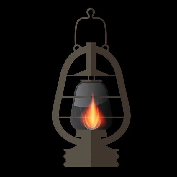 Lantern, Gas Lamp Illustration — Stock Vector