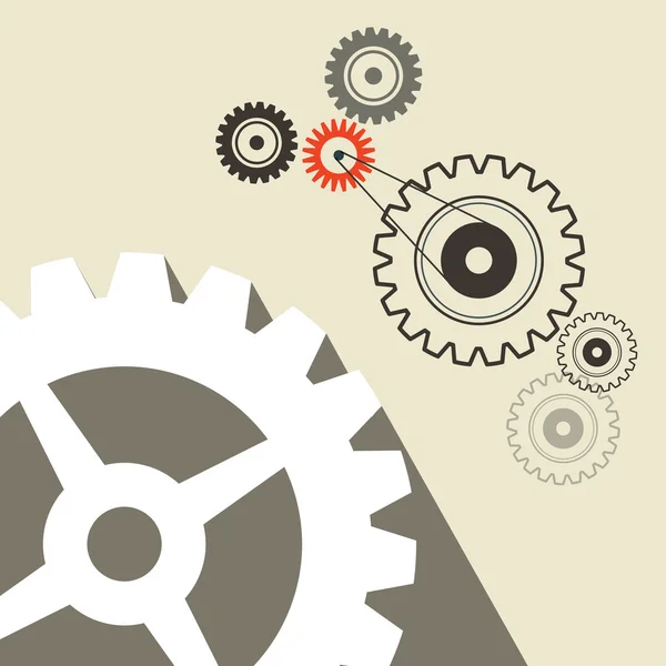 Cogs - Gears Retro Technology Background — Stock Vector