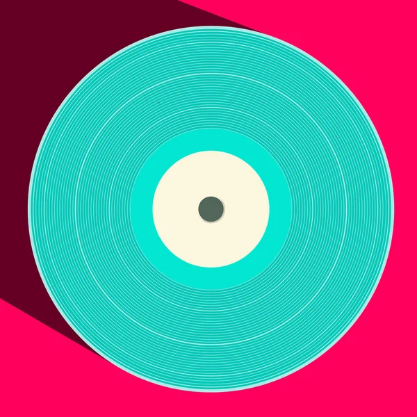 Disque plat de vinyle vectoriel rétro — Image vectorielle