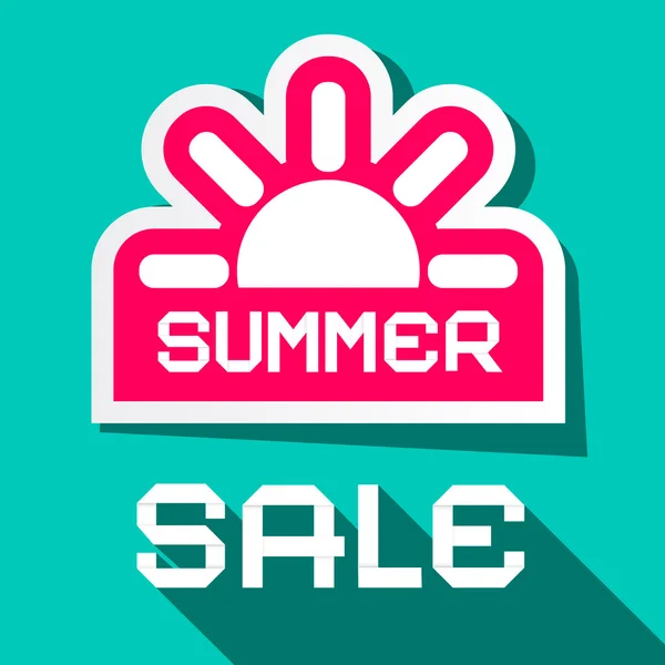 Vector Summer Sale Retro Paper Stickers with Sun — Stock Vector