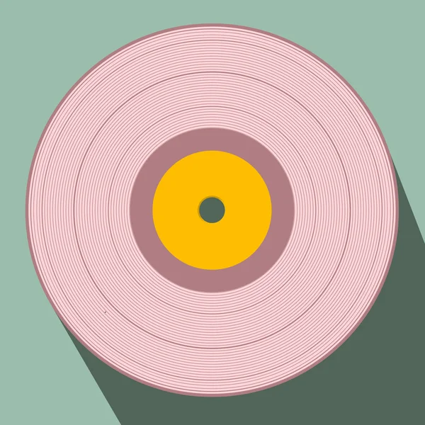 Flat Design Retro Vector Vinyl Record — Stock Vector