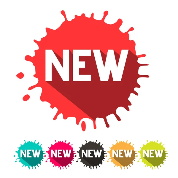 Colorful Vector New Splashes - Set di etichette per macchie — Vettoriale Stock