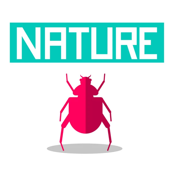 Flat Design Bug - Osmoderma Eremita Illustration with Nature Title — Stock Vector