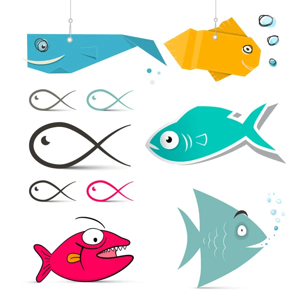 Vector Fish Set — Stock Vector