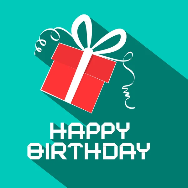 Happy Birthday Retro Vector Illustration with Gift Box — Stock Vector