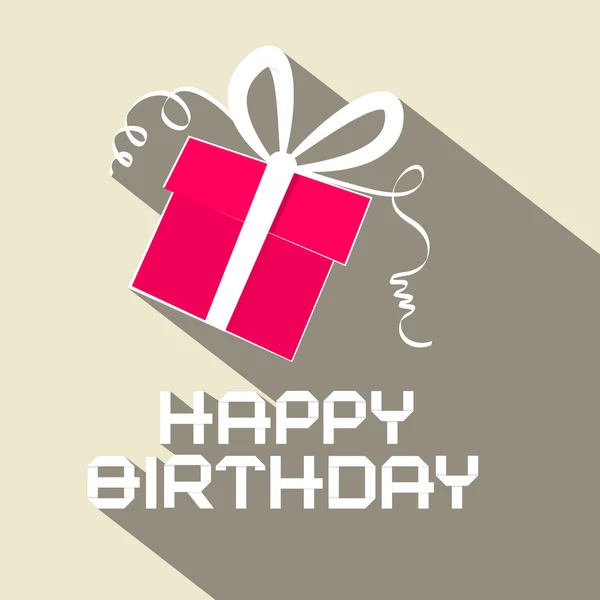 Platte ontwerp Happy Birthday Retro eenvoudige vectorillustratie — Stockvector