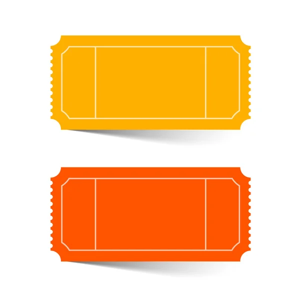Εισιτήρια που - εικονογράφηση διανυσματικά κόκκινα και πορτοκαλιά απομονωθεί σε λευκό — Διανυσματικό Αρχείο