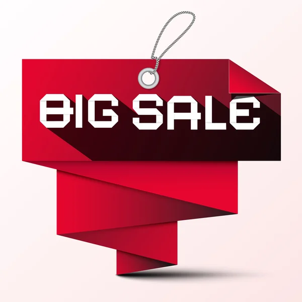 Big Sale Red Paper Label Vector — Stock Vector
